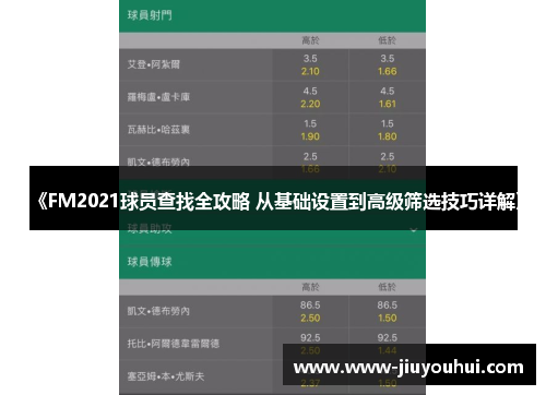 《FM2021球员查找全攻略 从基础设置到高级筛选技巧详解》